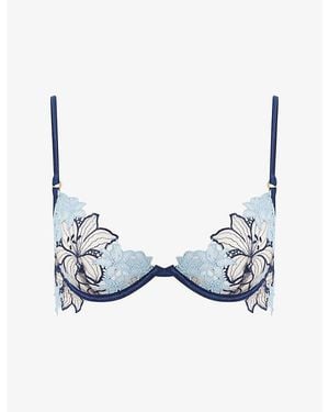 Bluebella Calantha Wired Floral Lace Bra - Blue
