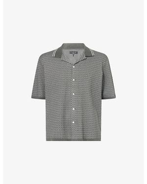 Rag & Bone Harvey Camp-Collar Knitted Shirt - Grey