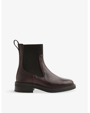 Whistles Elasticated Leather Chelsea Boots - Black