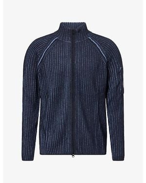 C.P. Company Lens Full-Zip Fleece Knit Jumper - Blue