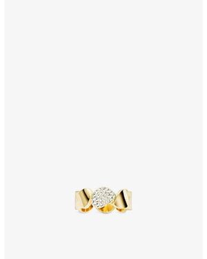 Apm Monaco Soleil Statement Galet 18Ct- Plated Alloy And Cubic Zirconia Ring - Metallic