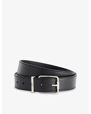 Loewe Engraved-Logo Leather Belt - Black