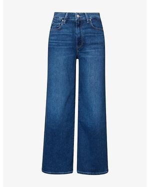 PAIGE Anessa Wide-Leg Ankle-Crop Denim Jeans - Blue
