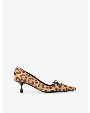 Jimmy Choo Scarlett 50 Leopard-Pattern Calf-Hair Courts - Metallic