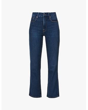 GOOD AMERICAN Good Legs Straight Cotton-Blend Stretch-Denim Jeans - Blue