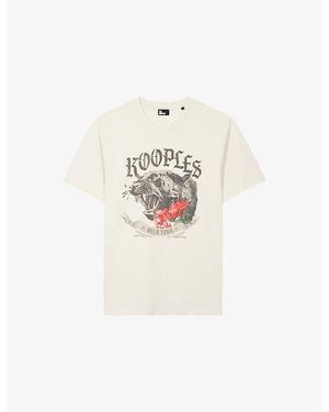 The Kooples Logo-Print Short-Sleeve Cotton T-Shirt - White