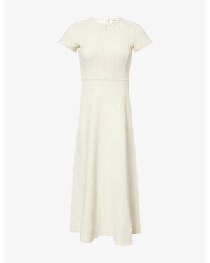 ME+EM V-Neck Fit And Flare Midi Dress - White