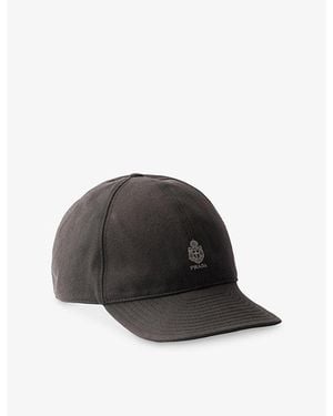 Prada Old Gabardine Cotton Baseball Cap - Black