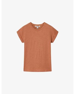 AllSaints Anna Relaxed-Fit Short-Sleeve Cotton T-Shirt - Brown