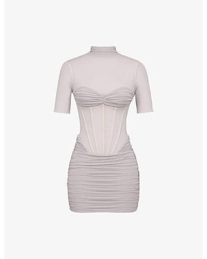 House Of Cb Sorrel Semi-Sheer Stretch-Mesh Mini Dress - Multicolour