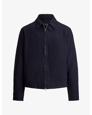Polo Ralph Lauren Logo-Embroidered Zip-Up Wool Jacket - Blue