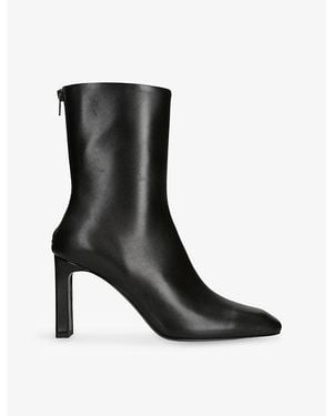 TOTEME Bar 85 Leather Heeled Ankle Boots - Black