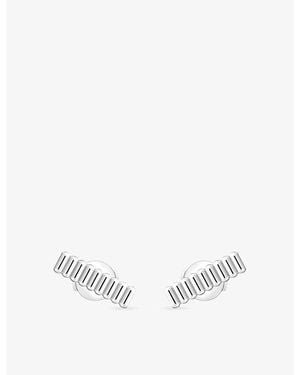 Boucheron Quatre Grosgrain 18Ct- Stud Earrings - White