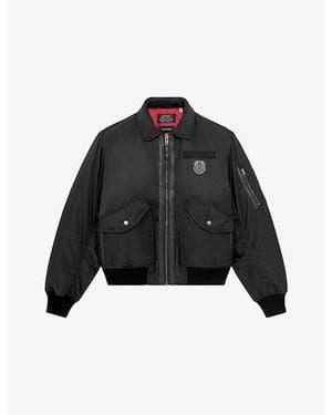 The Kooples X Schott Branded Shell Bomber Jacket - Black