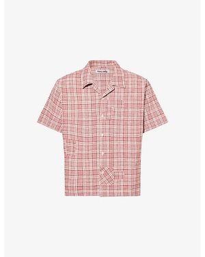 STORY mfg. Greetings Short-Sleeves Cotton-Knit Shirt - Pink