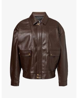 PAIGE Ashland Faux Leather Jacket - Brown