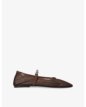 Steve Madden Mash Mesh Mary Jane Flats - Brown