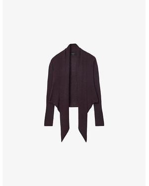 AllSaints Wasson Pirate Multi-Wear Merino-Wool Cardigan - Purple