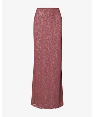 HYPHEN Kenny Knitted Maxi Skirt - Purple