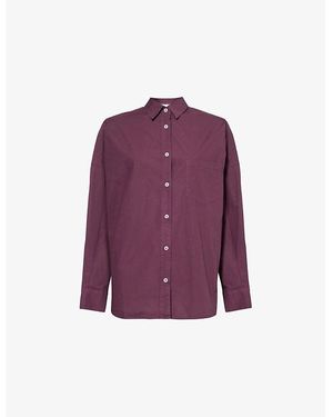 LMND Chiara Long-Sleeve Cotton Shirt - Purple