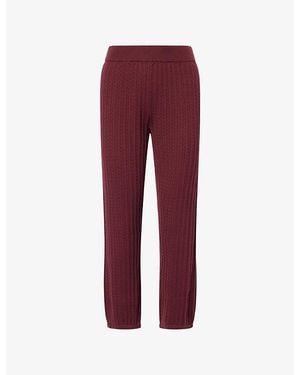 Jonathan Simkhai Cable-Knit Straight-Leg Cotton And Cashmere Trousers - Red