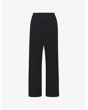 Skims Boyfriend Relaxed-Fit Stretch-Woven Trousers - Black