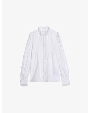 Zadig & Voltaire Timz Stand-Collar Cotton-Blend Shirt - White