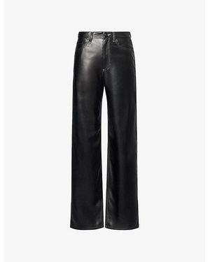 Rag & Bone Shea Straight-Leg Coated Faux-Leather Trousers - Black