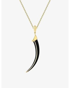 Shaun Leane Sabre Solis 18Ct-Plated Vermeil Sterling- And Enamel Pendant Necklace - Metallic