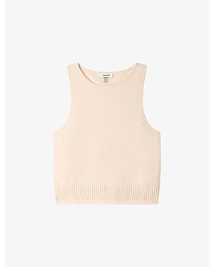Sandro Round-Neck Sleeveless Wool And Cashmere Jumper - Natural