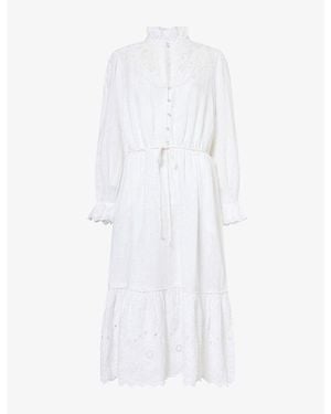 Barbour Avebury Linen-Blend Maxi Dress - White