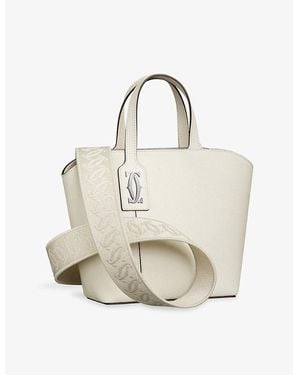 Cartier C De Mini Leather Tote Bag - White