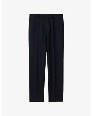 Sandro Straight-Leg Mid-Rise Wool Pants - Blue
