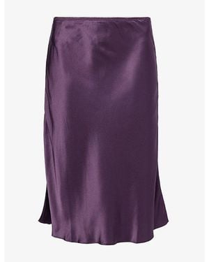Reformation Layla Knee-Length Silk Skirt - Purple