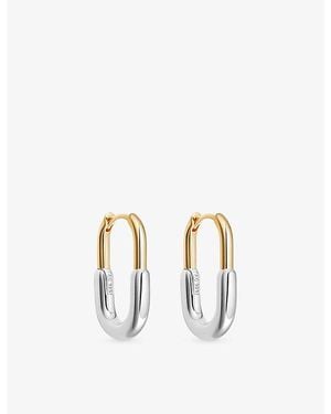 Astley Clarke Aurora U-Shape 18Ct Vermeil And Sterling- Hoop Earrings - White