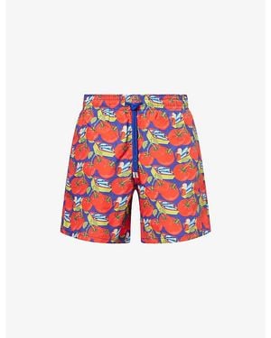 Vilebrequin Moorea Tomato-Print Swim Shorts - Red