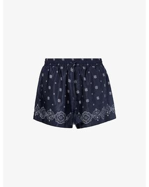 GOOD AMERICAN The Recess-Print Rayon-Blend Shorts - Blue