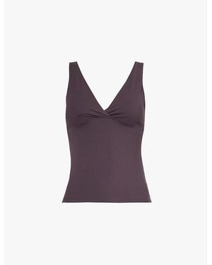 WE Are Tala Dayflex Support V-Neck Stretch-Nylon Top - Purple