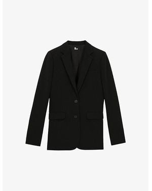 The Kooples Straight-Fit Stretch-Crepe Blazer - Black