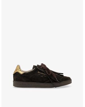 AllSaints Thelma Fringed Suede Low-Top Sneakers - Black