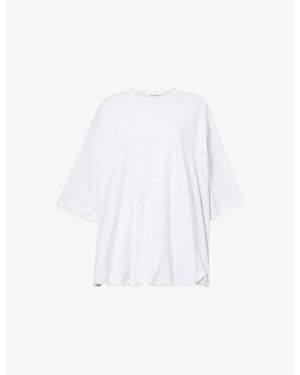 Acne Studios Eniko Gathered Brand-Patch Cotton-Jersey T-Shirt - White