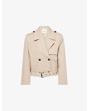 Anine Bing Greer Belted Cotton Jacket - Natural