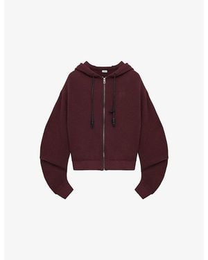 Loewe Flamenco Zip-Up Cotton-Blend Fleece Hoody - Red