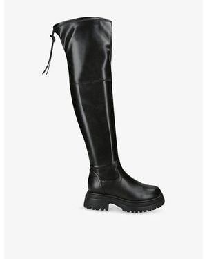 Steve Madden Road Over-The-Knee Faux-Leather Boots - Black