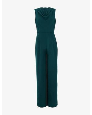 Phase Eight Monique Cowl-Neck Woven Jumpsuit - Green