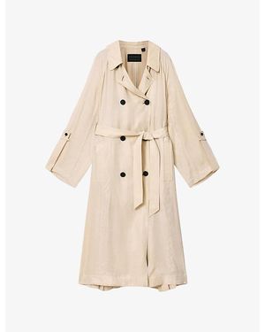 AllSaints Lizie Relaxed-Fit Woven Trench Coat - Natural