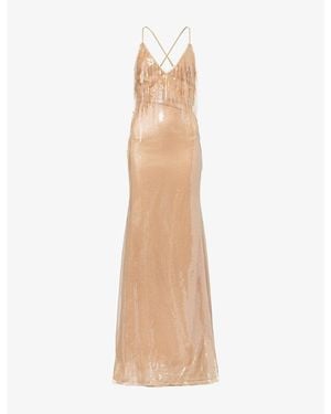 David Koma Gradient Sequin-Embellished Tulle Gown - Natural