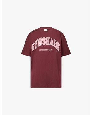 GYMSHARK Collegiate Oversized Cotton-Jersey T-Shirt - Red