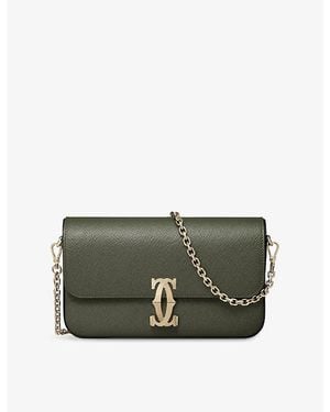 Cartier C De Mini Leather Chain Bag - Green