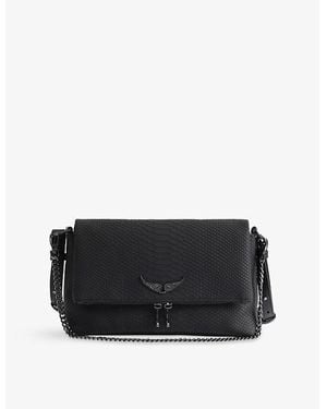 Zadig & Voltaire Rocky Ii Soft Savage Leather Cross-Body Bag - Black